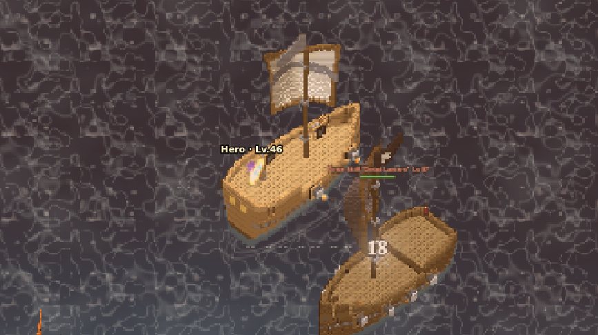 Tier 1 Skiff fighting a pirate ship